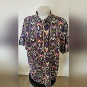 Tommy Bahama Purple Big & Tall Aloha Arrow Island Zone Camp Shirt 2XB